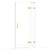 Maxaro Diamond Douchedeur | 90 cm Goud Helder glas Draaideur