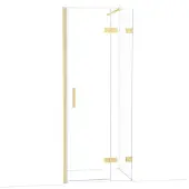 Maxaro Diamond Douchedeur | 80 cm Lichtgoud Helder glas Draaideur
