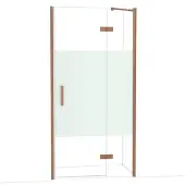 Maxaro Diamond Douchedeur | 100 cm Koper Helder met matte strook Draaideur
