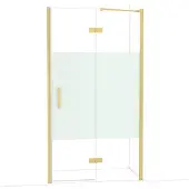 Maxaro Diamond Douchedeur | 110 cm Goud Helder met matte strook Draaideur