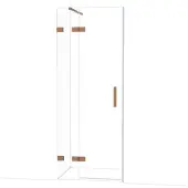 Maxaro Diamond Douchedeur | 80 cm Koper Helder glas Draaideur