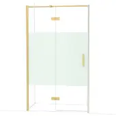 Maxaro Diamond Douchedeur | 120 cm Goud Helder met matte strook Draaideur
