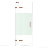 Maxaro Diamond Douchedeur | 80 cm Koper Helder met matte strook Draaideur