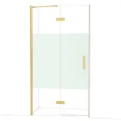 Maxaro Diamond Douchedeur | 110 cm Goud Helder met matte strook Draaideur