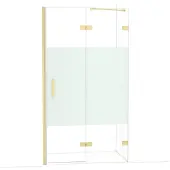 Maxaro Diamond Douchedeur | 110 cm Lichtgoud Helder met matte strook Draaideur