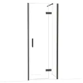 Maxaro Diamond Douchedeur | 80 cm Zwart chroom Helder glas Draaideur