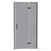 Maxaro Diamond Douchedeur | 100 cm Zwart chroom Rookglas Draaideur