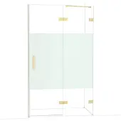 Maxaro Diamond Douchedeur | 120 cm Lichtgoud Helder met matte strook Draaideur