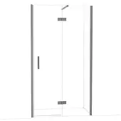 Maxaro Diamond Douchedeur | 110 cm Zwart metaal Helder glas Draaideur