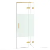 Maxaro Diamond Douchedeur | 80 cm Goud Helder met matte strook Draaideur