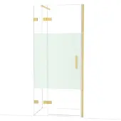 Maxaro Diamond Douchedeur | 90 cm Goud Helder met matte strook Draaideur