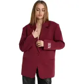 Alix The Label Dames Blazers Ladies Woven Oversized Blazer - Bordeaux - Maat L