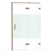 Maxaro Diamond Douchedeur | 120 cm Koper Helder met matte strook Draaideur
