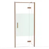 Maxaro Diamond Douchedeur | 90 cm Koper Helder met matte strook Draaideur
