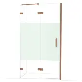 Maxaro Diamond Douchedeur | 110 cm Koper Helder met matte strook Draaideur