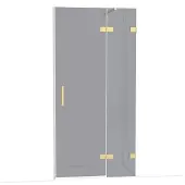Maxaro Diamond Douchedeur | 100 cm Lichtgoud Rookglas Draaideur