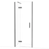 Maxaro Diamond Douchedeur | 80 cm Zwart metaal Helder glas Draaideur