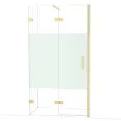 Maxaro Diamond Douchedeur | 110 cm Lichtgoud Helder met matte strook Draaideur