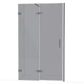 Maxaro Diamond Douchedeur | 120 cm Zwart metaal Rookglas Draaideur