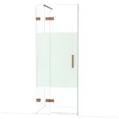 Maxaro Diamond Douchedeur | 80 cm Koper Helder met matte strook Draaideur
