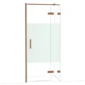 Maxaro Diamond Douchedeur | 90 cm Koper Helder met matte strook Draaideur