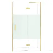Maxaro Diamond Douchedeur | 120 cm Lichtgoud Helder met matte strook Draaideur