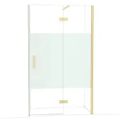Maxaro Diamond Douchedeur | 120 cm Lichtgoud Helder met matte strook Draaideur