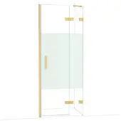 Maxaro Diamond Douchedeur | 80 cm Goud Helder met matte strook Draaideur