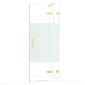 Maxaro Diamond Douchedeur | 80 cm Lichtgoud Helder met matte strook Draaideur