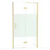 Maxaro Diamond Douchedeur | 110 cm Lichtgoud Helder met matte strook Draaideur