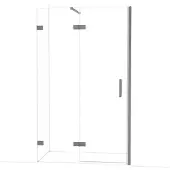 Maxaro Diamond Douchedeur | 120 cm Zwart metaal Helder glas Draaideur