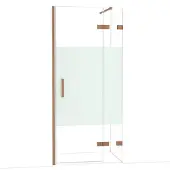 Maxaro Diamond Douchedeur | 90 cm Koper Helder met matte strook Draaideur