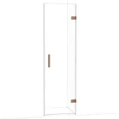 Maxaro Diamond Douchedeur | 60 cm Koper Helder glas Draaideur