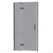 Maxaro Diamond Douchedeur | 100 cm Zwart chroom Rookglas Draaideur