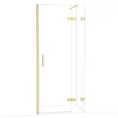 Maxaro Diamond Douchedeur | 90 cm Lichtgoud Helder glas Draaideur