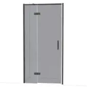 Maxaro Diamond Douchedeur | 100 cm Zwart chroom Rookglas Draaideur