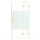 Maxaro Diamond Douchedeur | 100 cm Lichtgoud Helder met matte strook Draaideur