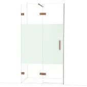 Maxaro Diamond Douchedeur | 110 cm Koper Helder met matte strook Draaideur
