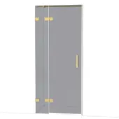 Maxaro Diamond Douchedeur | 90 cm Goud Rookglas Draaideur