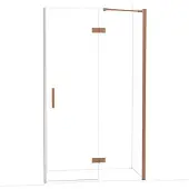 Maxaro Diamond Douchedeur | 120 cm Koper Helder glas Draaideur