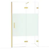 Maxaro Diamond Douchedeur | 120 cm Goud Helder met matte strook Draaideur