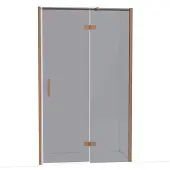 Maxaro Diamond Douchedeur | 120 cm Koper Rookglas Draaideur
