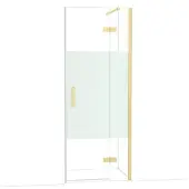 Maxaro Diamond Douchedeur | 80 cm Lichtgoud Helder met matte strook Draaideur