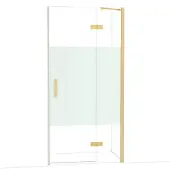 Maxaro Diamond Douchedeur | 100 cm Goud Helder met matte strook Draaideur