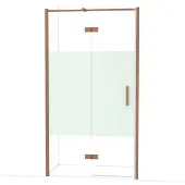 Maxaro Diamond Douchedeur | 110 cm Koper Helder met matte strook Draaideur