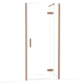 Maxaro Diamond Douchedeur | 90 cm Koper Helder glas Draaideur