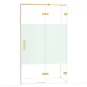Maxaro Diamond Douchedeur | 120 cm Goud Helder met matte strook Draaideur