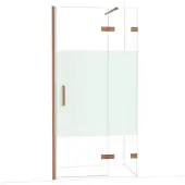 Maxaro Diamond Douchedeur | 100 cm Koper Helder met matte strook Draaideur