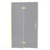 Maxaro Diamond Douchedeur | 120 cm Lichtgoud Rookglas Draaideur