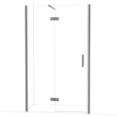 Maxaro Diamond Douchedeur | 120 cm Zwart metaal Helder glas Draaideur